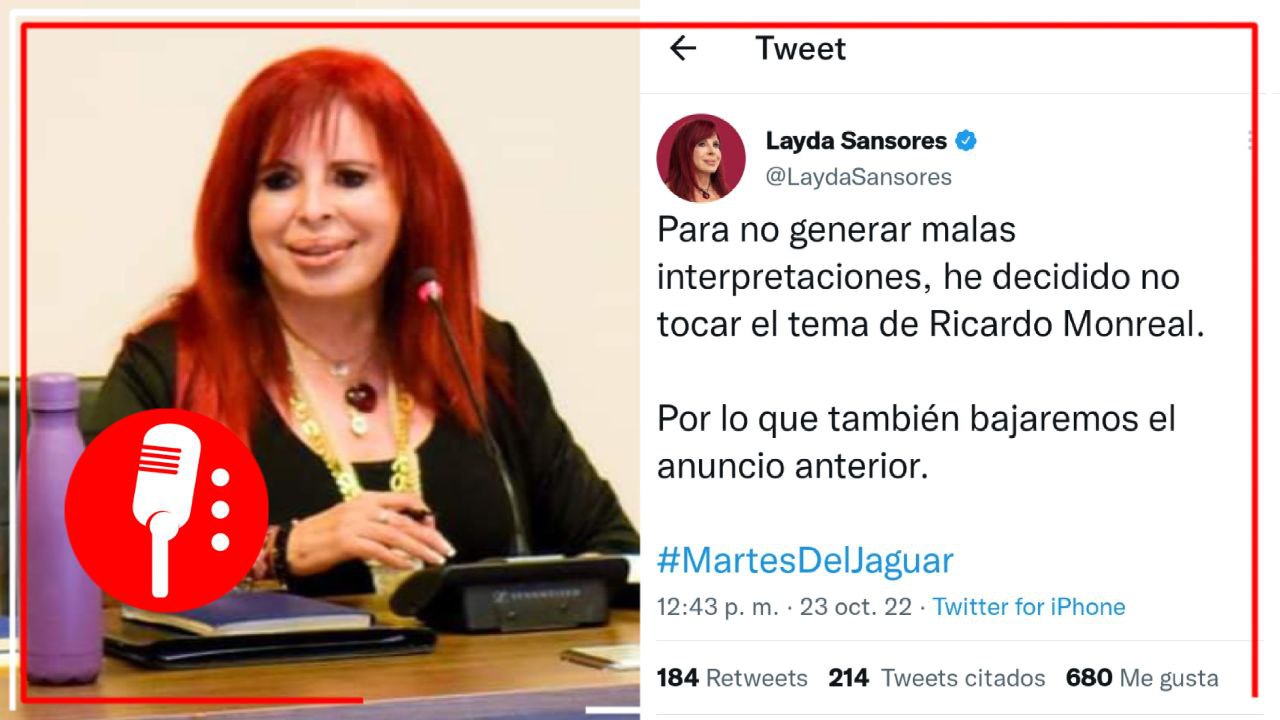 “Para no generar malas interpretaciones” Layda Sansores anuncia que no tocará tema de Ricardo Monreal el próximo “Martes del Jaguar”