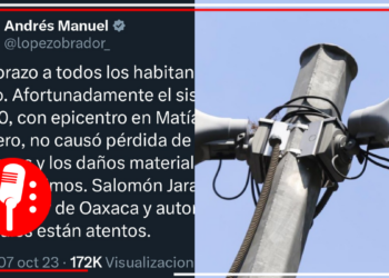 Sismo no causó perdida de vidas humanas: AMLO