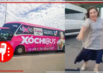 Entre tropiezos y fallidos intentos de hacerse la graciosa: La panista Xóchitl Gálvez presenta su enorme y lujoso ómnibus de campaña, bautizado como “Xochibus” (VIDEO)