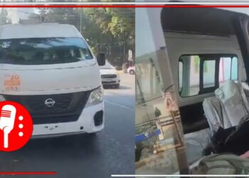 Están desesperados porque ya se van: Denuncian a Mauricio Tabe de contratar un transporte público del Edomex para quitar la propaganda de Morena, en la alcaldía Miguel Hidalgo; pone su publicidad y la de Taboada (VIDEO)