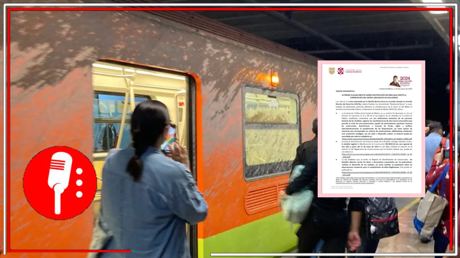 El Gobierno de la CDMX desmiente a la alcaldía Benito Juárez, reafirmó que el gobierno panista autorizó la construcción de departamentos que dañaron las instalaciones de la línea 12 del Metro