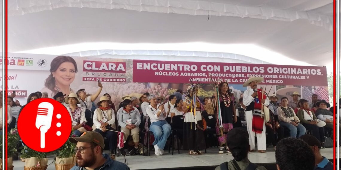 Clara Brugada en Xochimilco. Foto: Nicolas López López /X @nicolaslopez213
