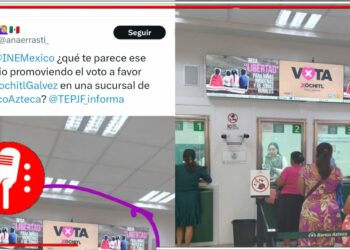 Dan patadas de ahogado: Denuncian que sucursales de Banco Azteca han comenzado a pasar propaganda de Xóchitl Gálvez; piden que el INE y el TEPJF investiguen