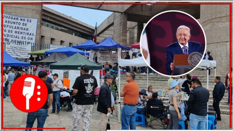 Trabajadores del Poder Judicial en huelga. Foto: @DavidVargasA18