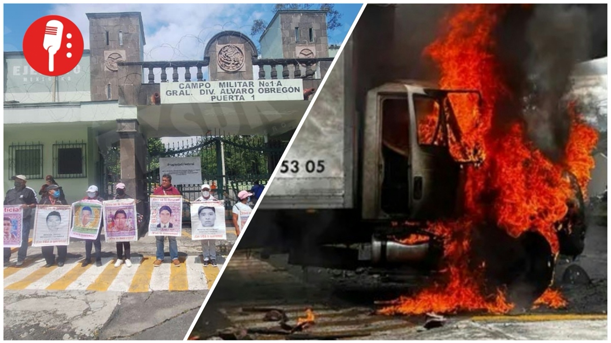 Protesta por Ayotzinapa termina en caos en instalaciones militares