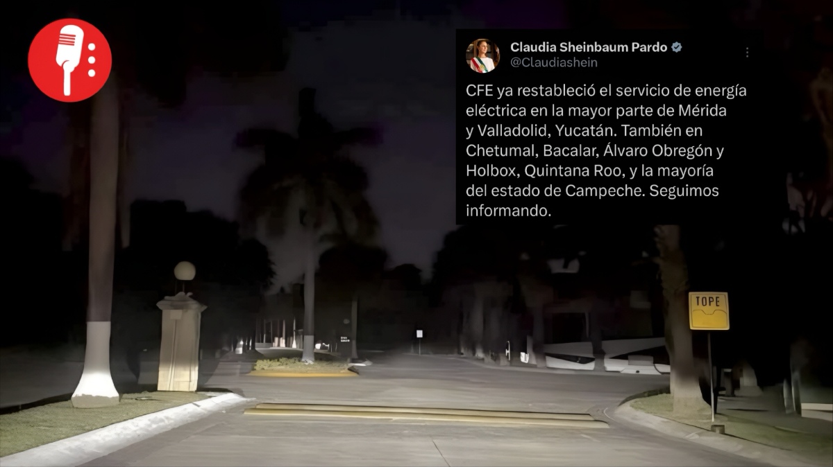 Después de apagón se restablece servicio eléctrico en Cancún y Yucatán