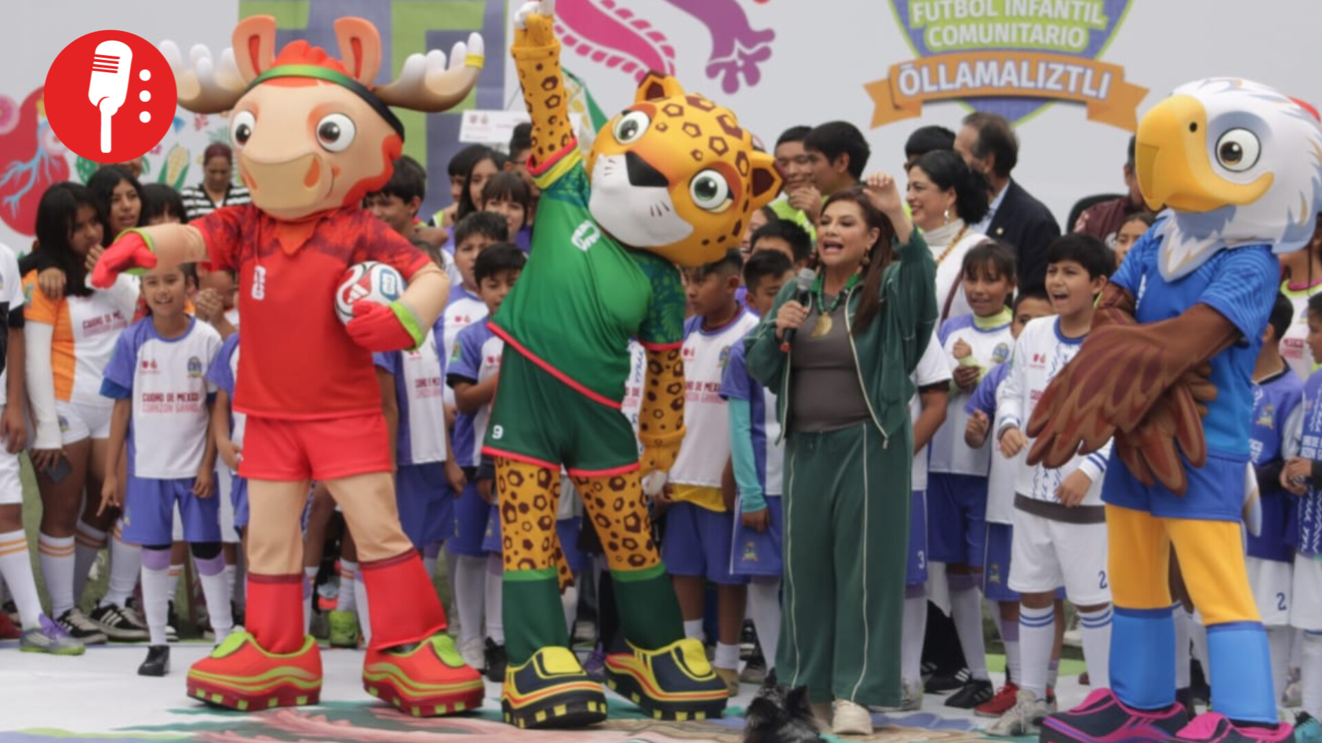 Inicia torneo infantil Ollamaliztli en compañía de las mascotas del Mundial FIFA 2026