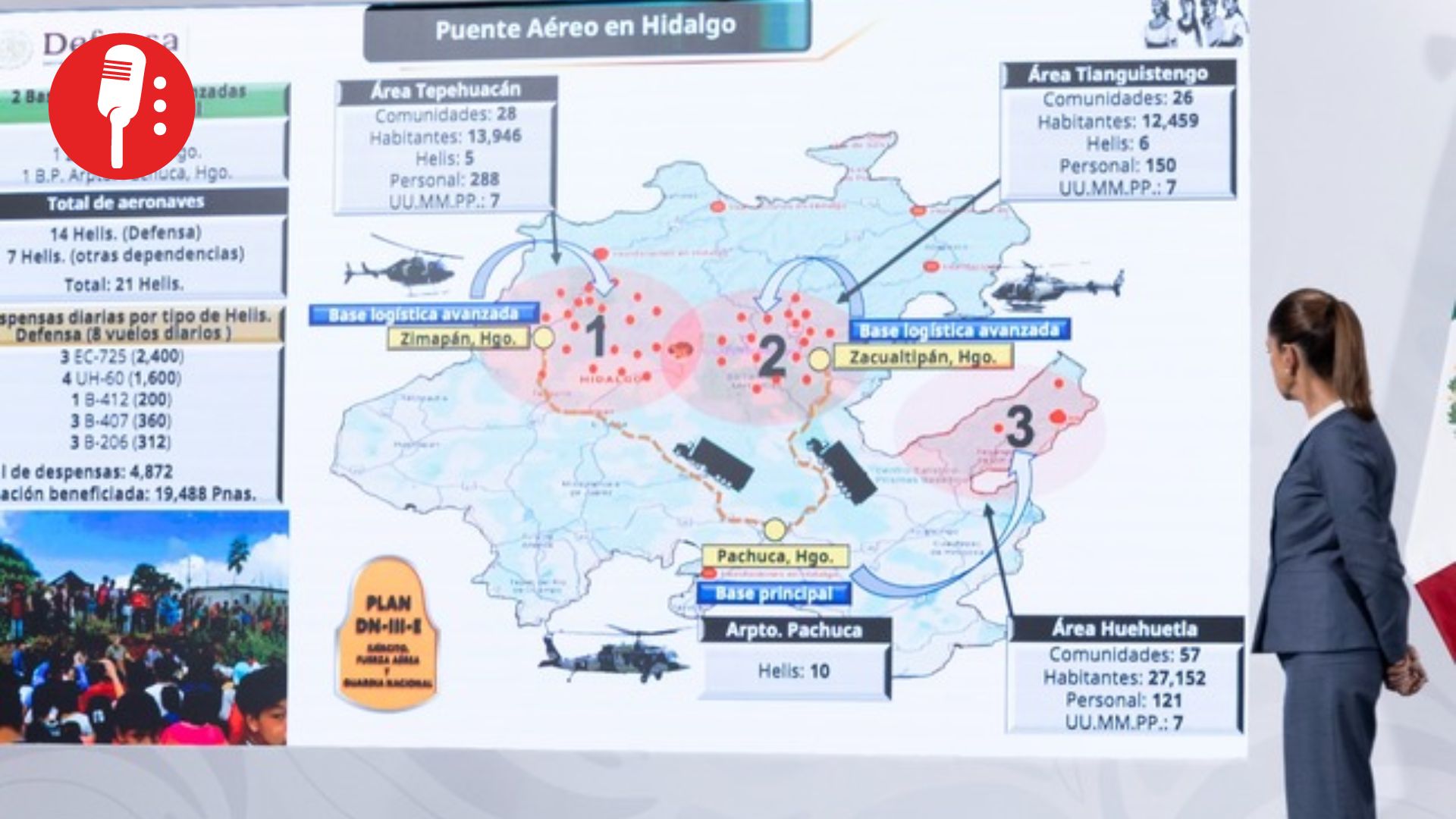 Sedena activa 111 puentes aéreos para atender a comunidades aisladas en Hidalgo