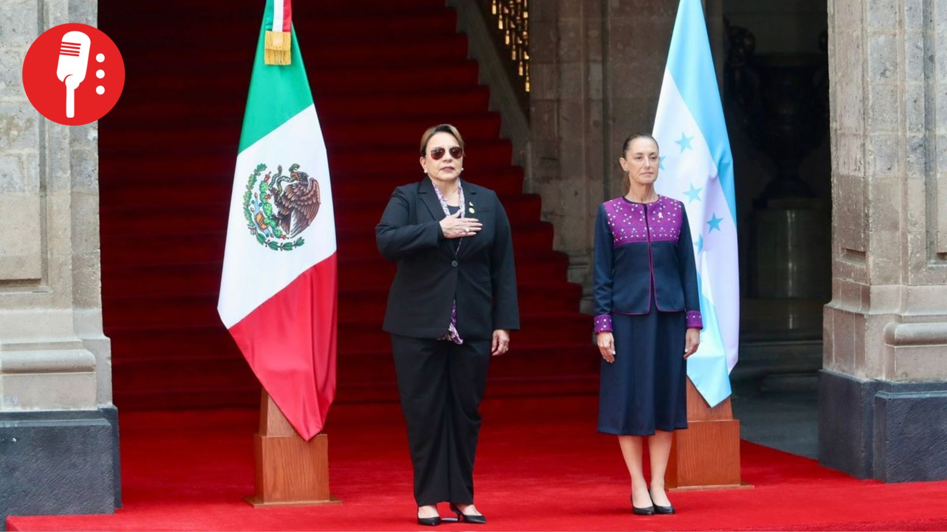 Sheinbaum recibe a Xiomara Castro en Palacio Nacional para fortalecer la cooperación bilateral