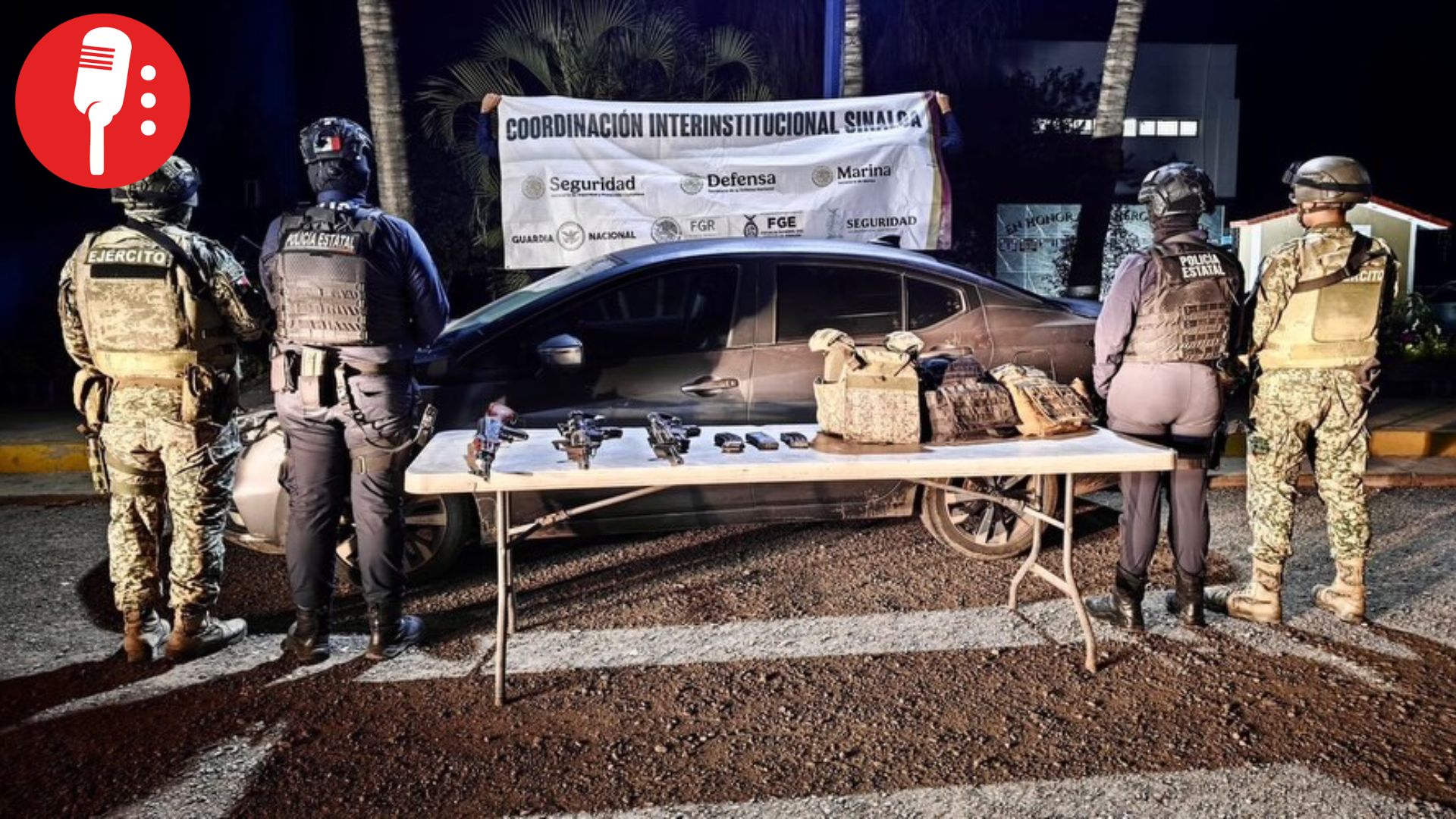 Tras ataque, elementos de seguridad sinaloenses aseguraron armamento del ejército