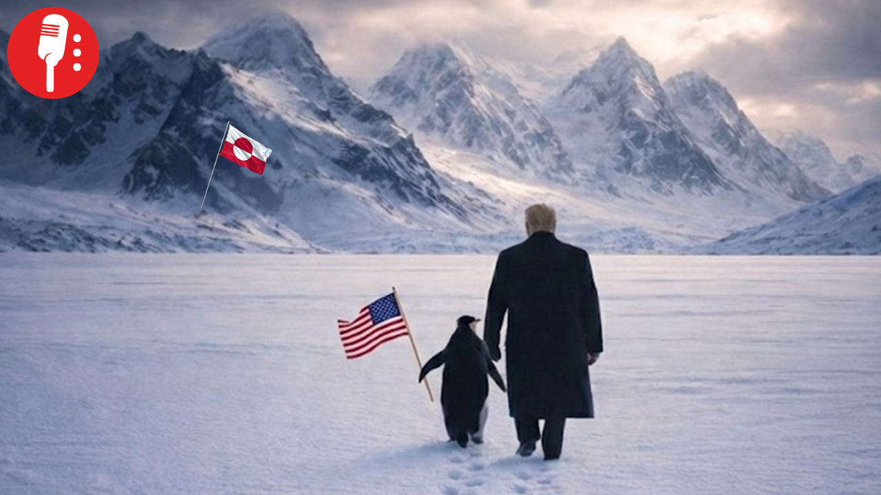 Trump, Groenlandia y un pingüino extraviado: la postal viral que retrata una confusión