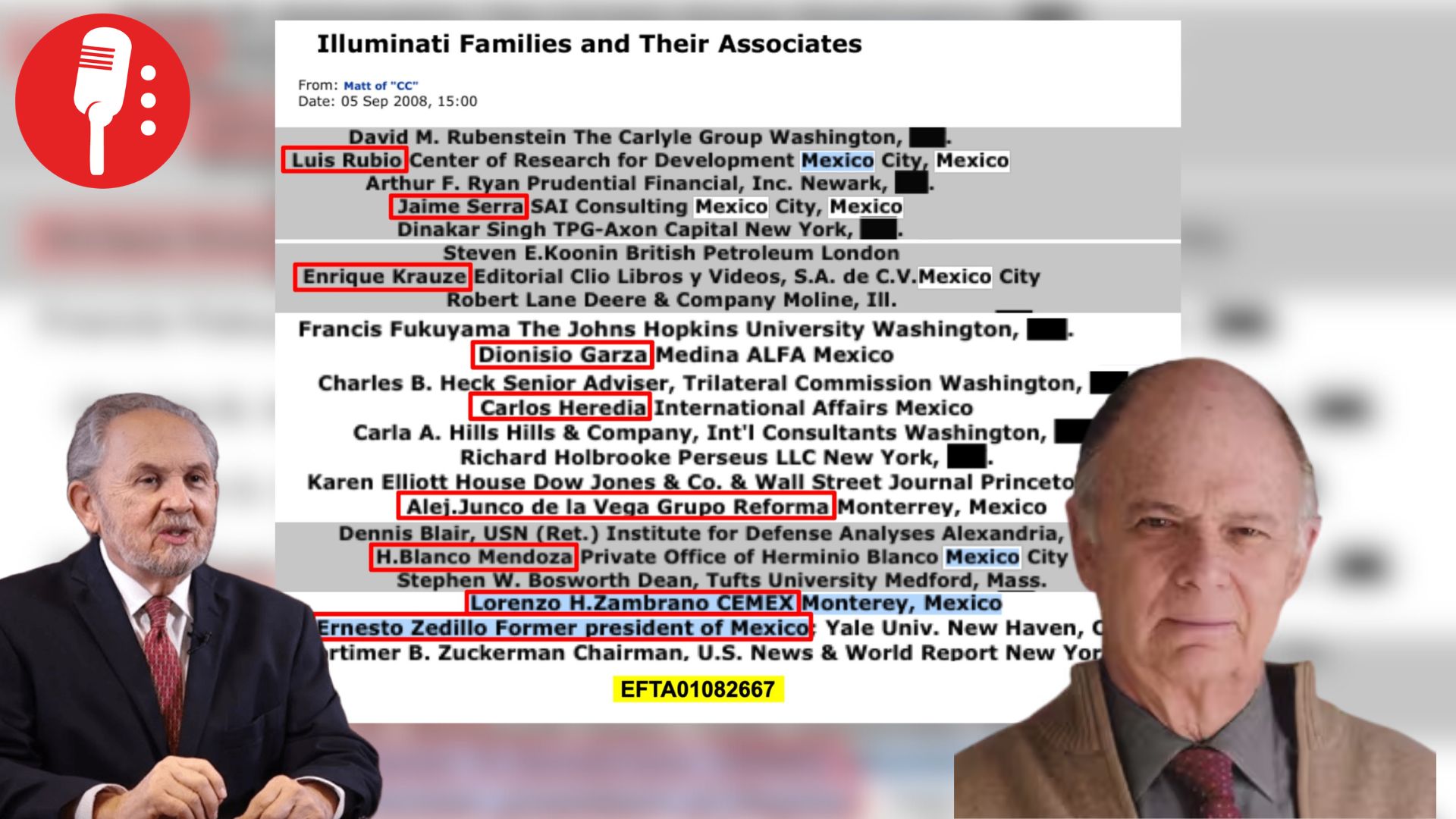 Mexicanos relacionados con los illuminati en Archivos Epstein