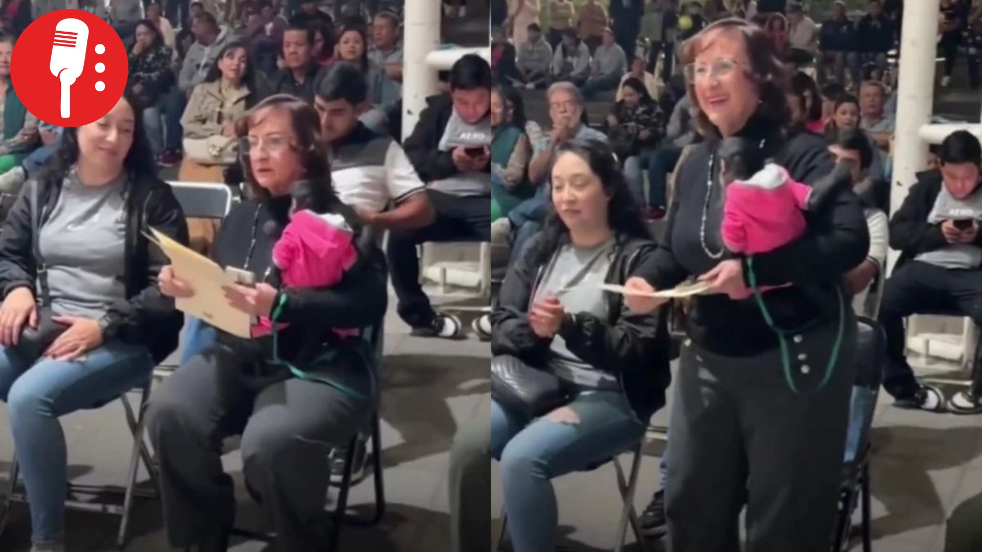 Captan a regidora de MC en Ocotlán golpeando a mono araña en evento público